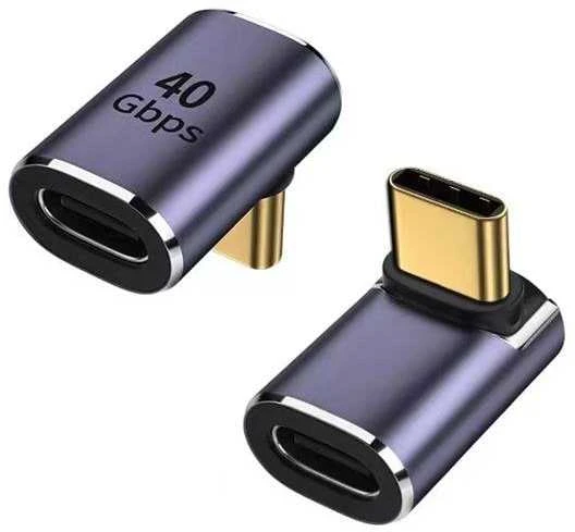 USB-C 4.0 adapteris, 90 laipsnių kampu išlenktas