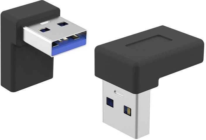 „PremiumCord“ 90° išlenktas USB-C lizdas iki A tipo USB3.0 kištukas