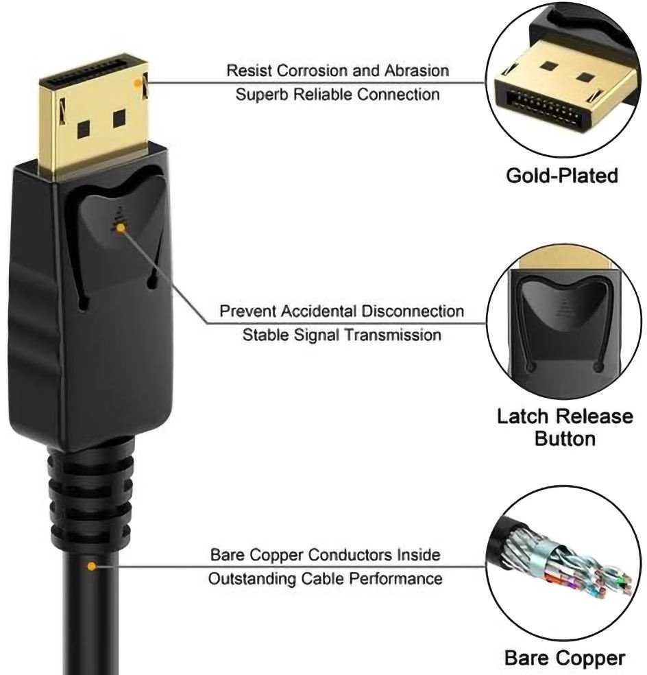 PremiumCord DisplayPort laidas – DisplayPort 3m juodas (kport4-03)