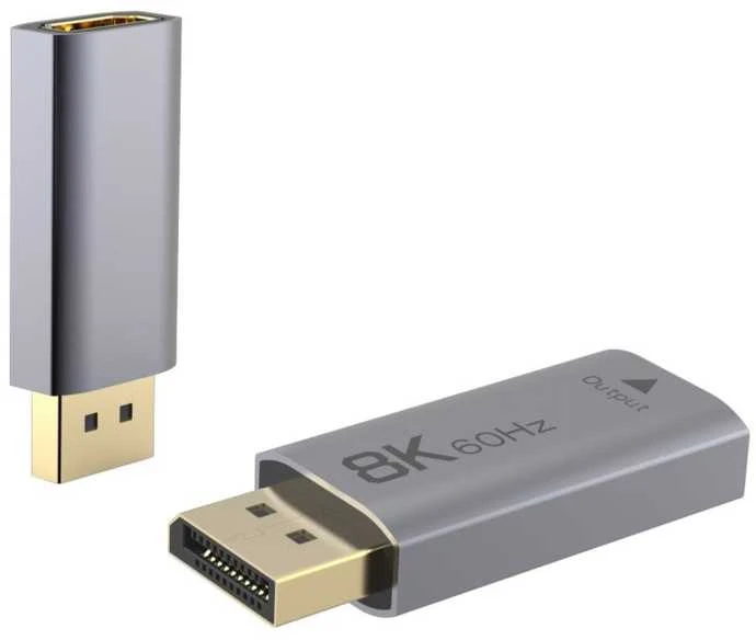 PremiumCord DisplayPort į HDMI adapteris, 8K@60Hz, 4K@144Hz vyriškas/moteris, auksiniu dengtos jungtys