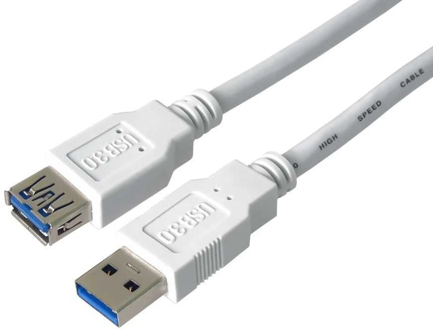 Kabelis USB PremiumCord USB-A - USB-A 5 m Baltas (ku3paa5w)