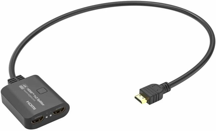 HDMI 1x2 skirstytuvas su „pigtail“ jungtimi