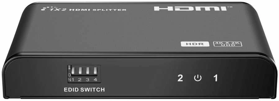 PremiumCord PREMIUMCORD HDMI 2.0 skirstytuvas, 1–2 prievadai, 4K x 2K/60Hz, FULL HD, 3D, juoda