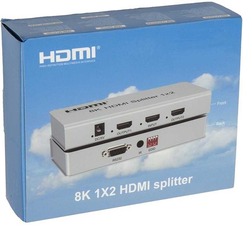 „PremiumCord“ HDMI 2.1 skirstytuvas 1-2 prievadams, 8K@60Hz, 4K@120Hz, 1080p, HDR