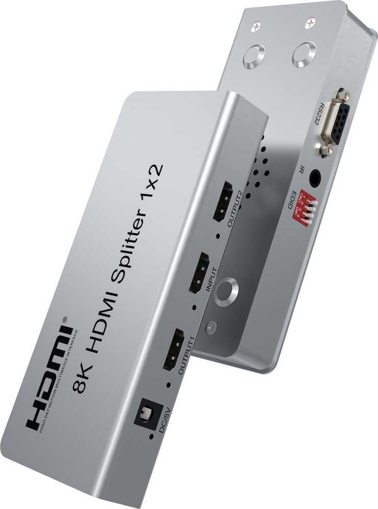 „PremiumCord“ HDMI 2.1 skirstytuvas 1-2 prievadams, 8K@60Hz, 4K@120Hz, 1080p, HDR