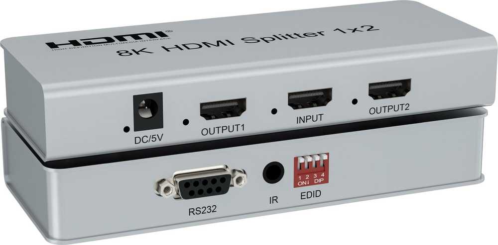 „PremiumCord“ HDMI 2.1 skirstytuvas 1-2 prievadams, 8K@60Hz, 4K@120Hz, 1080p, HDR