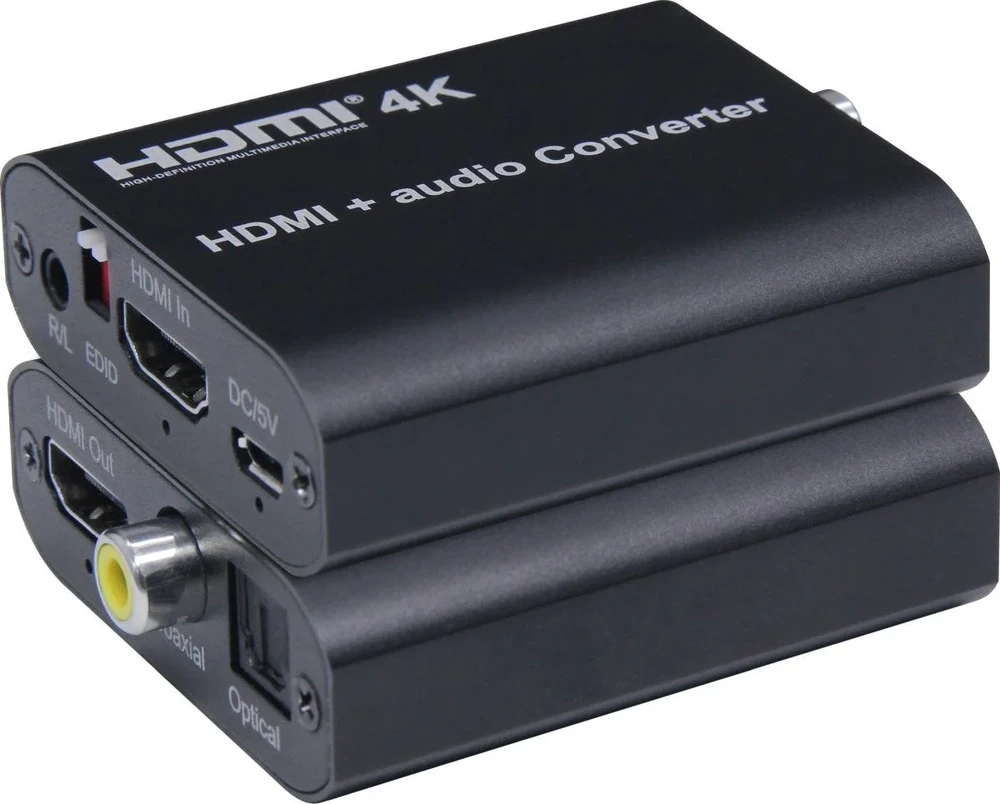 PremiumCord HDMI 4K garso keitiklis su įvesties ir išvesties jungtimis