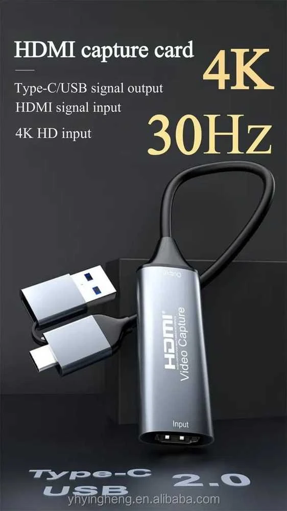 PREMIUMCORD HDMI fiksavimo/įrašymo įrenginys vaizdo / garso signalui įrašyti į kompiuterį su USB 3.0 ir USB-C jungtimi