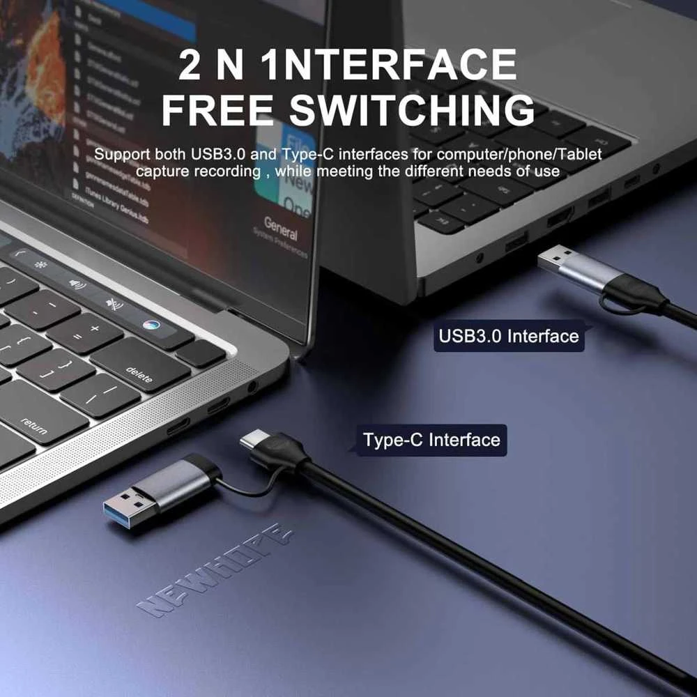 PREMIUMCORD HDMI fiksavimo/įrašymo įrenginys vaizdo / garso signalui įrašyti į kompiuterį su USB 3.0 ir USB-C jungtimi