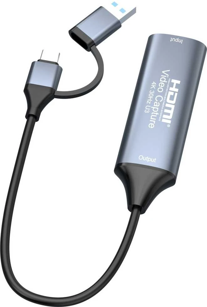 PREMIUMCORD HDMI fiksavimo/įrašymo įrenginys vaizdo / garso signalui įrašyti į kompiuterį su USB 3.0 ir USB-C jungtimi