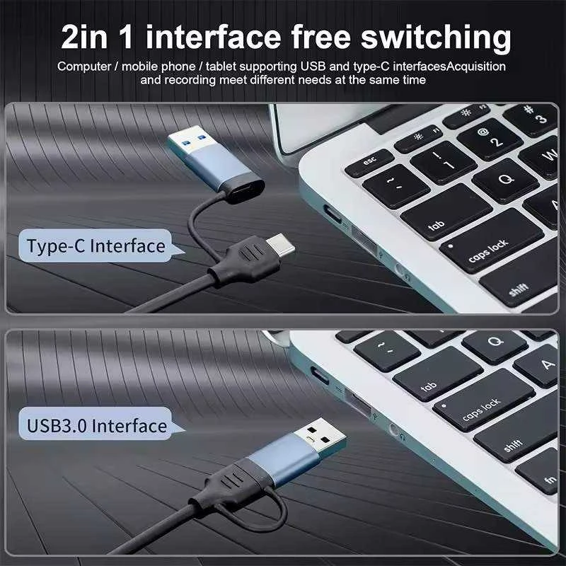 PREMIUMCORD HDMI fiksavimo/įrašymo įrenginys vaizdo / garso signalui įrašyti į kompiuterį su USB 3.0 ir USB-C jungtimi