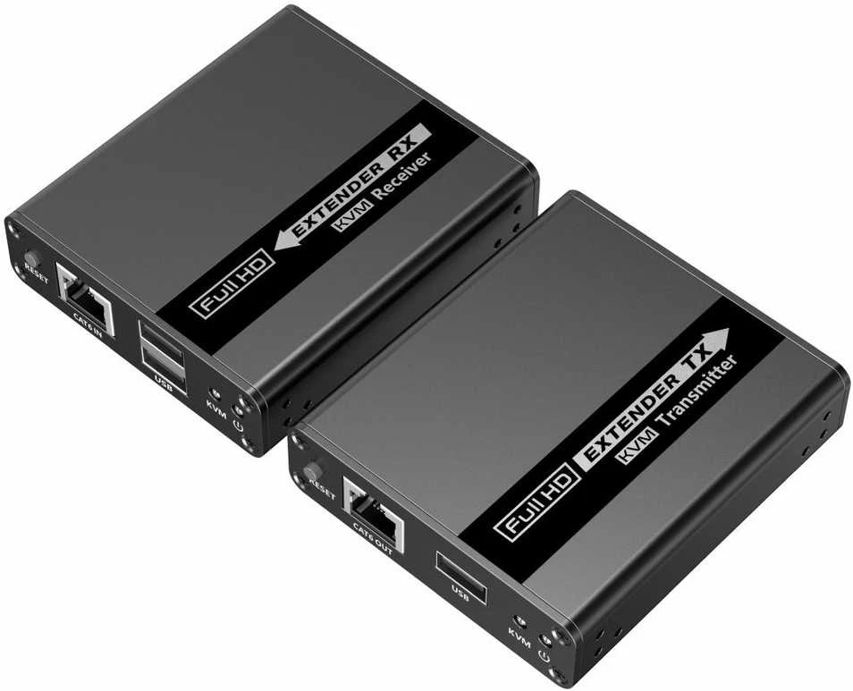 HDMI KVM siųstuvas ir imtuvas su USB jungtimis