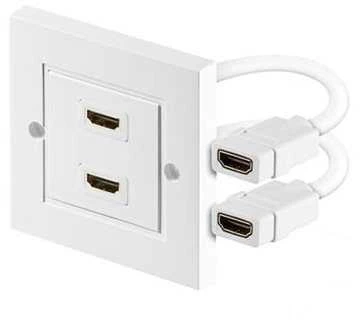Goobay „PremiumCord Panel“ 2x HDMI lizdas, baltas (kphdmz02)