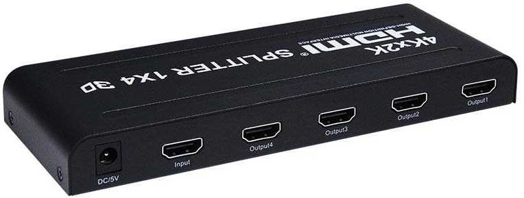 „PremiumCord“ HDMI skirstytuvas 1-4 prievadų, metalinis korpusas, 4K, „FULL HD“, 3D