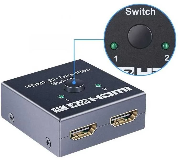 PremiumCord HDMI jungiklis 4K, FULL HD 1080p dvikryptis 2-1 arba 1-2