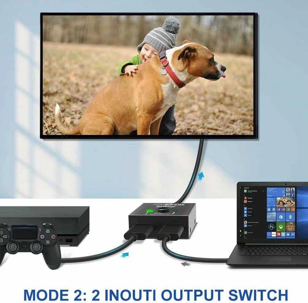 PremiumCord HDMI jungiklis 4K, FULL HD 1080p dvikryptis 2-1 arba 1-2