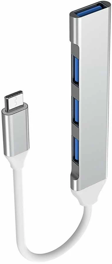 „PremiumCord“ šakotuvas USB-C į USB3.2 A + 3x USB2.0 A, aliuminio korpusas