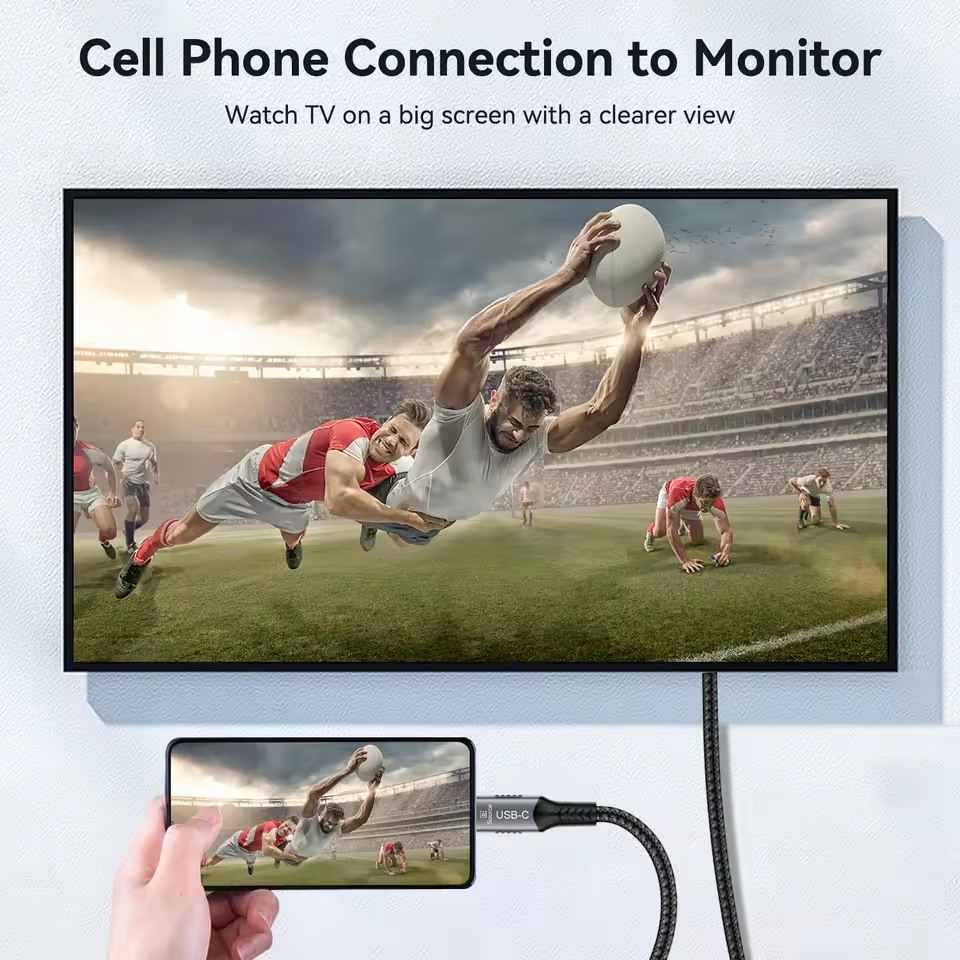 „PremiumCord“ USB-C į „DisplayPort DP1.4“ laidas, 8K@60Hz ir 4k@120Hz, 2 m