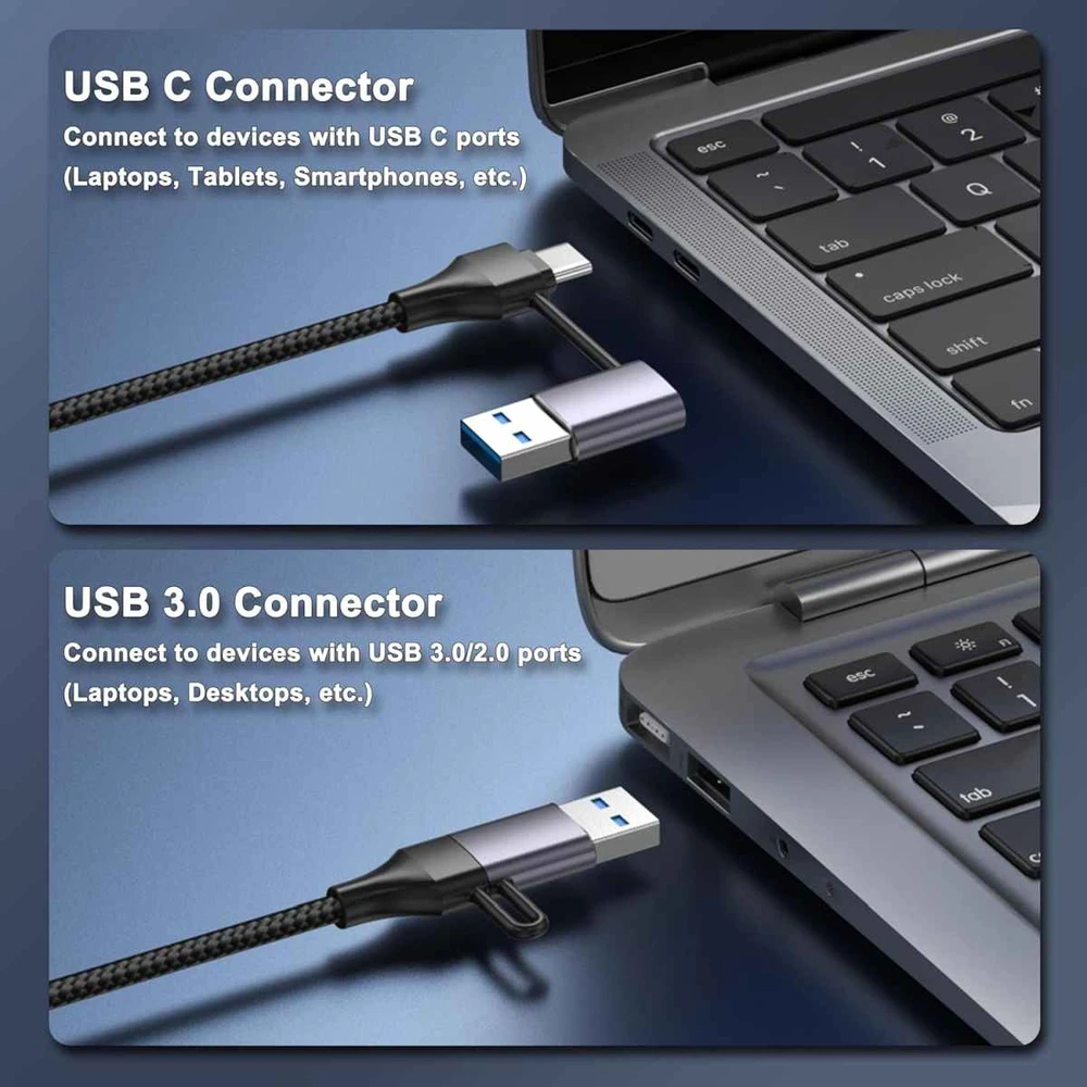 PremiumCord ku31ether07 – USB-C į USB-A adapteris, 15 cm