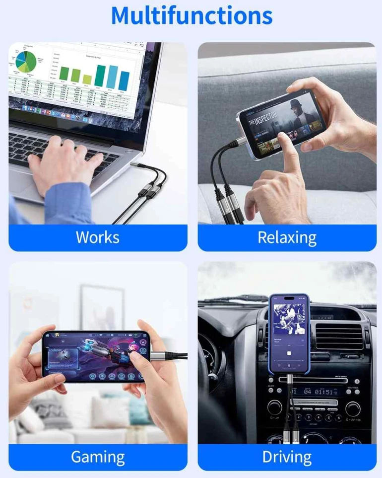 PremiumCord ku31zvuk06 - 2-in-1 USB-C Adapteris
