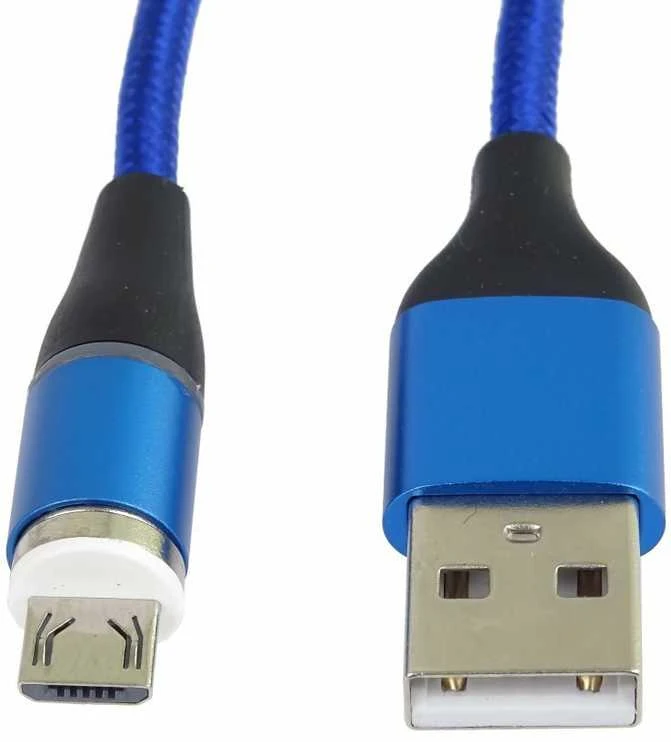 „PremiumCord“ magnetinis „micro USB“ ir USB-C įkrovimo ir duomenų perdavimo laidas, 1 m, mėlynas