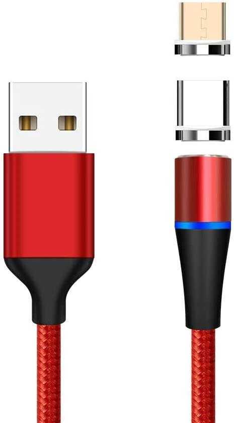 „PremiumCord“ magnetinis „micro USB“ ir USB-C įkrovimo ir duomenų perdavimo laidas, 1 m, mėlynas