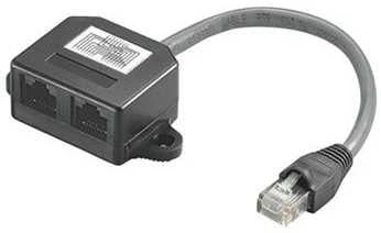 RJ45 tinklo adapterio skirstytuvas su jungtimi