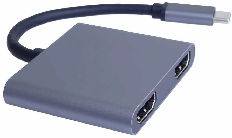 PremiumCord MST adapteris USB-C prie 2x HDMI, USB3.0, PD, 4K ir FULL HD 1080p raiškos