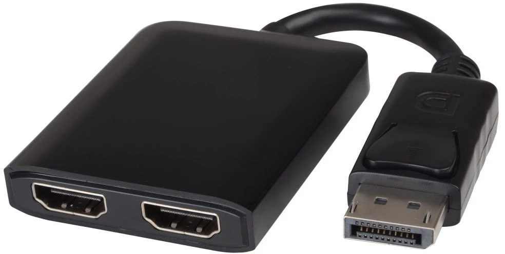 PREMIUMCORD adapteris DisplayPort – 2x HDMI, MST, plėtinys + veidrodis + 2 vaizdai, 4K*2K@30Hz
