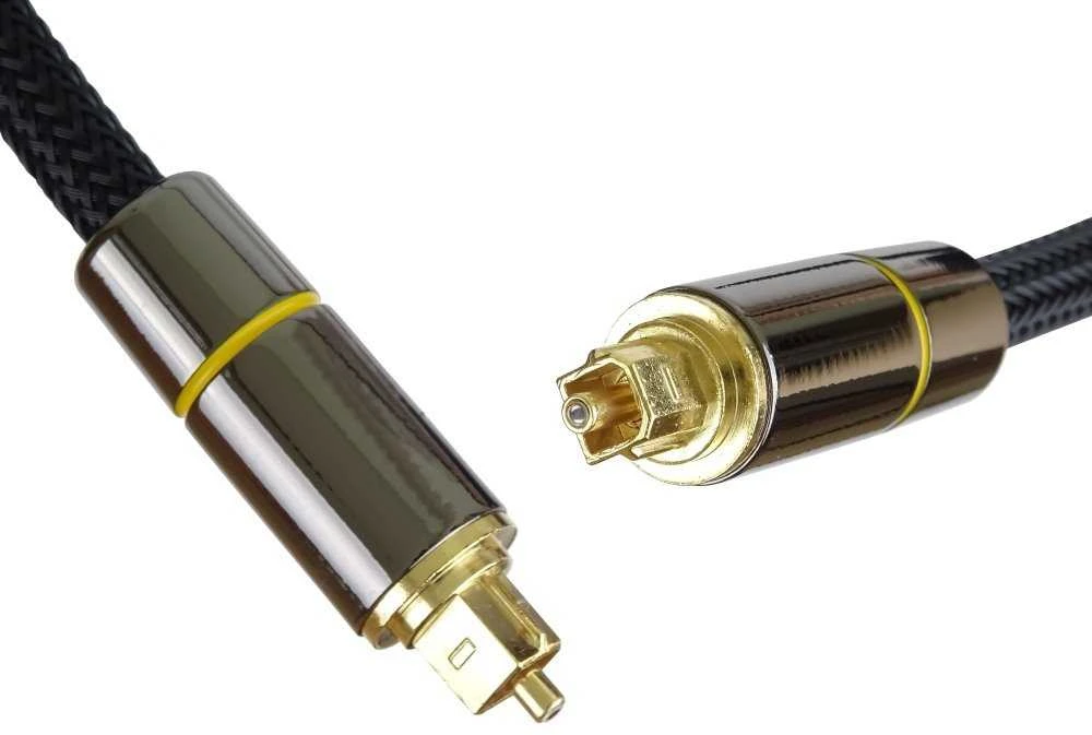 Toslink optinis laidas su metaliniais antgaliais