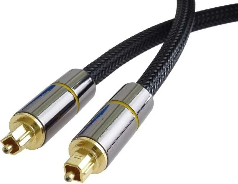 Toslink optinis kabelis su metaliniais antgaliais