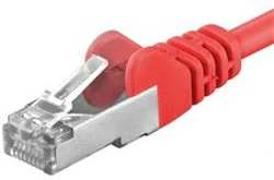 PREMIUMCORD Patch kabelis CAT6a S-FTP, RJ45-RJ45, AWG 26/7 3m raudona