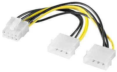 „PremiumCord“ maitinimo reduktorius 2x5,25 colio „Molex“ – 8 kontaktų, skirtas PCI-E vaizdo plokštėms