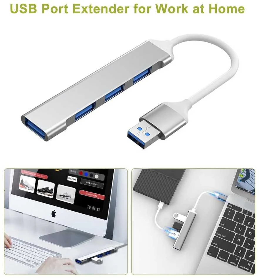 „PremiumCord“ šakotuvas USB3.2A į USB3.2 A + 3x USB2.0 A, „SuperSpeed 5Gbps“, aliuminio korpusas