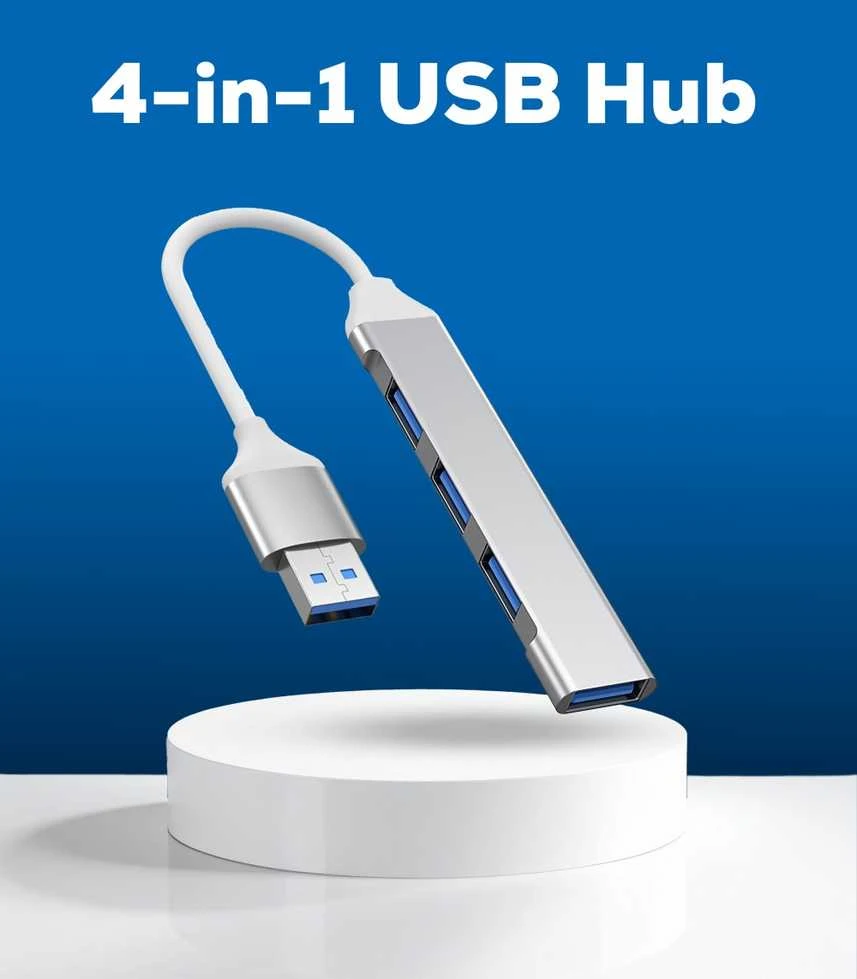 „PremiumCord“ šakotuvas USB3.2A į USB3.2 A + 3x USB2.0 A, „SuperSpeed 5Gbps“, aliuminio korpusas