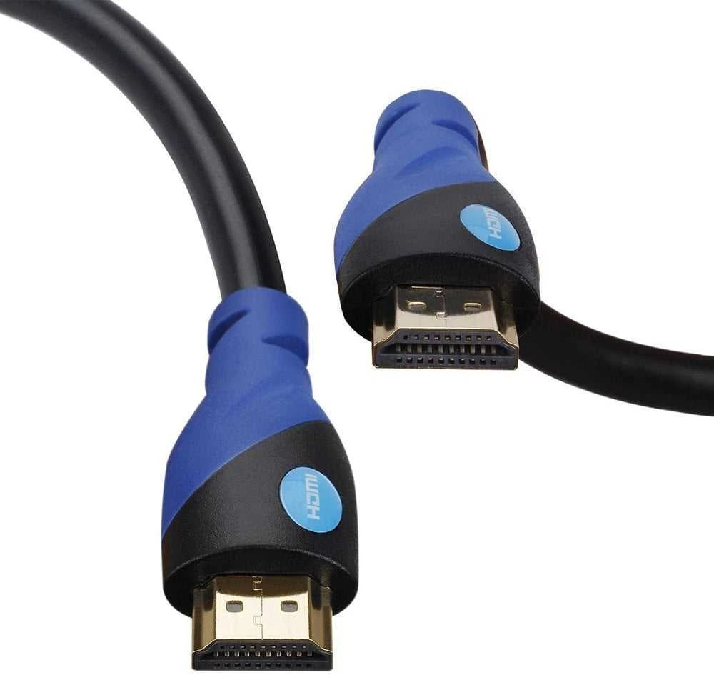 HDMI laidas su mėlynomis jungtimis
