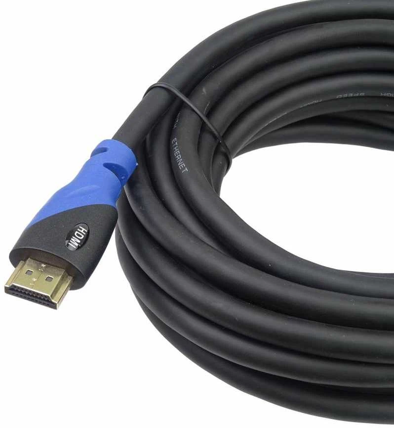 HDMI kabelis su mėlyna jungtimi