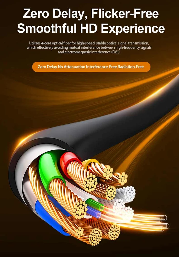 PremiumCord Ultra High Speed HDMI 2.1 Optical Fiber Cable 8K@60Hz, Gold-Plated, 3 m