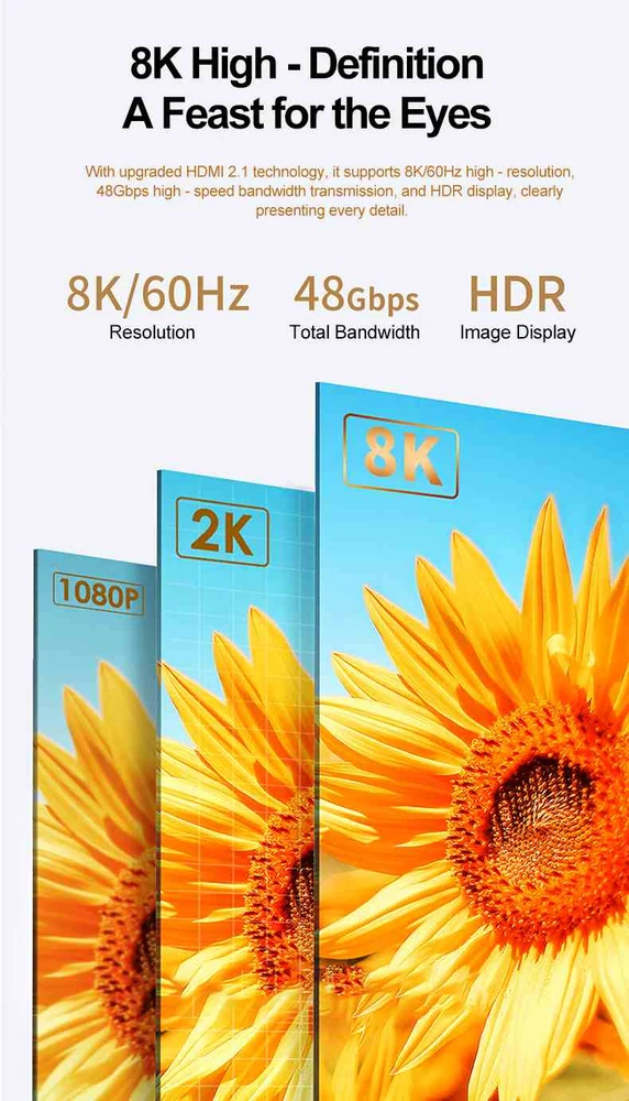 PremiumCord Ultra High Speed HDMI 2.1 Optical Fiber Cable 8K@60Hz, Gold-Plated, 3 m