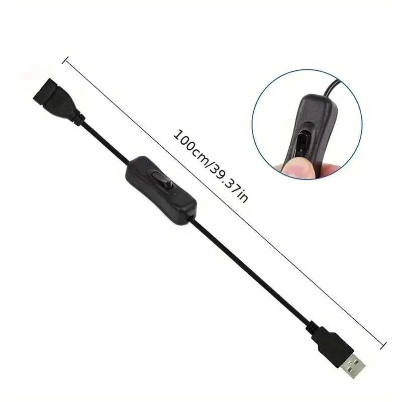 PREMIUMCORD USB 2.0 prailginimo laidas su įjungimo/išjungimo jungikliu, 1 m, juodas