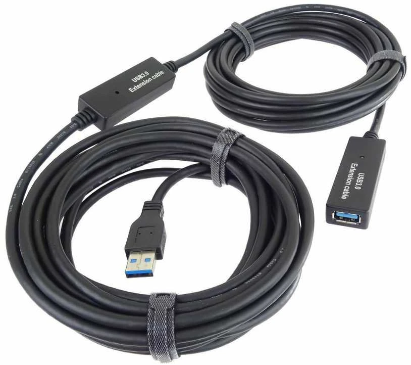 PremiumCord USB-A – USB-A USB laidas 10 m juodas (ku3rep10)