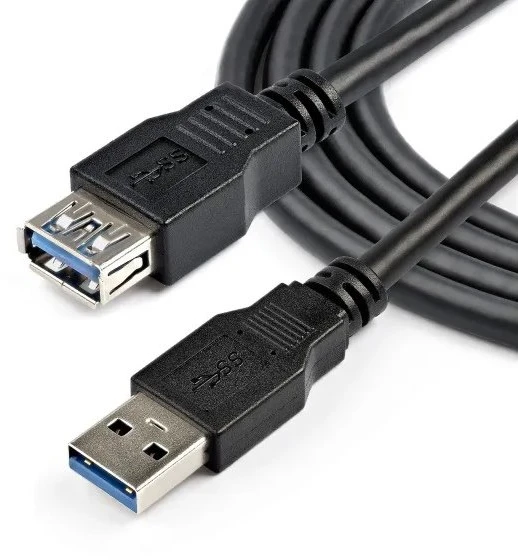 Kabelis USB PremiumCord USB-A - USB-A 0.5 m Juodas (ku3paa05bk)