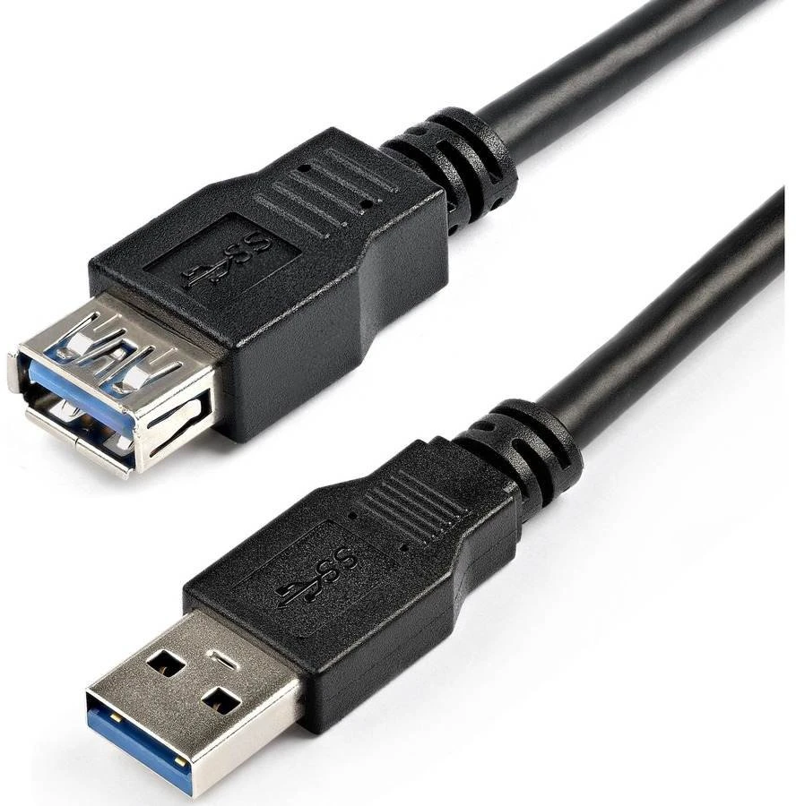Kabelis USB PremiumCord USB-A - USB-A 0.5 m Juodas (ku3paa05bk)