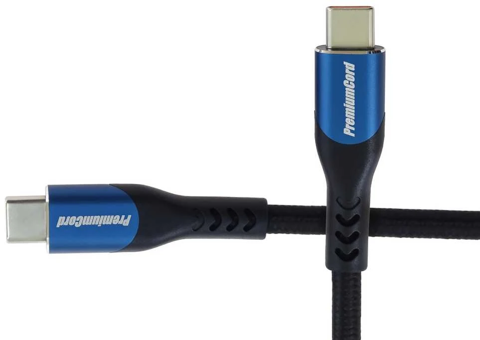 „PremiumCord“ USB-C laidas (USB 3.2 GEN 2x2, 5A, 100 W, 20 Gbit/s) 3 m, medvilninė pynė