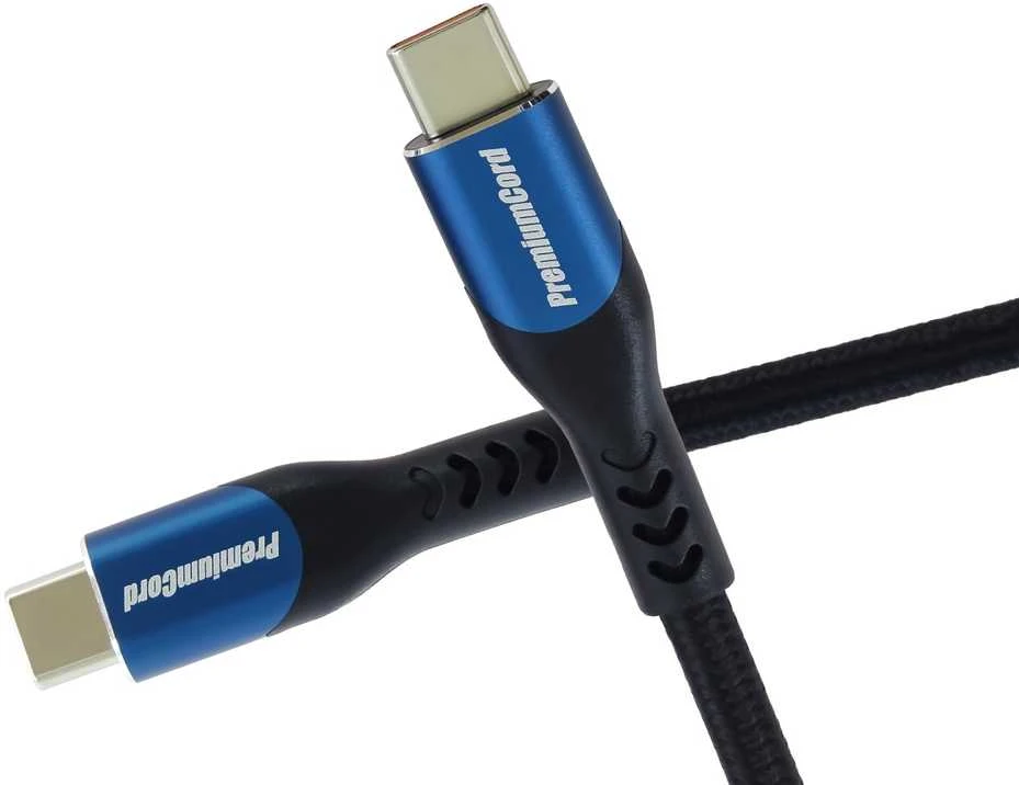 „PremiumCord“ USB-C laidas (USB 3.2 GEN 2x2, 5A, 100 W, 20 Gbit/s) 3 m, medvilninė pynė