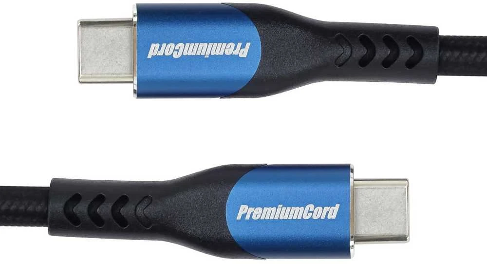 „PremiumCord“ USB-C laidas (USB 3.2 GEN 2x2, 5A, 100 W, 20 Gbit/s) 3 m, medvilninė pynė