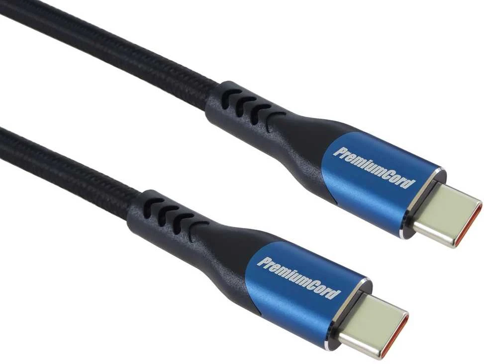 „PremiumCord“ USB-C laidas (USB 3.2 GEN 2x2, 5A, 100 W, 20 Gbit/s) 3 m, medvilninė pynė