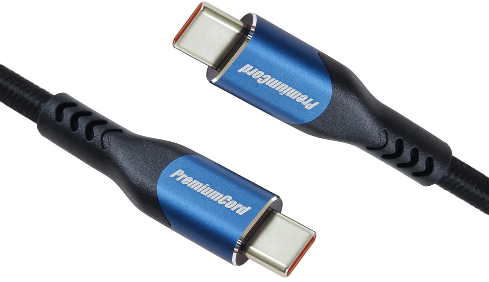 „PremiumCord“ USB-C laidas (USB 3.2 GEN 2x2, 5A, 100W, 20Gbit/s) 1,5 m, medvilninis pintas