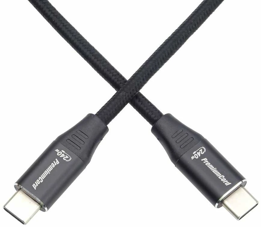 Kabelis USB PremiumCord USB-C - USB-C 0.5 m Juodas (ku31cv05)