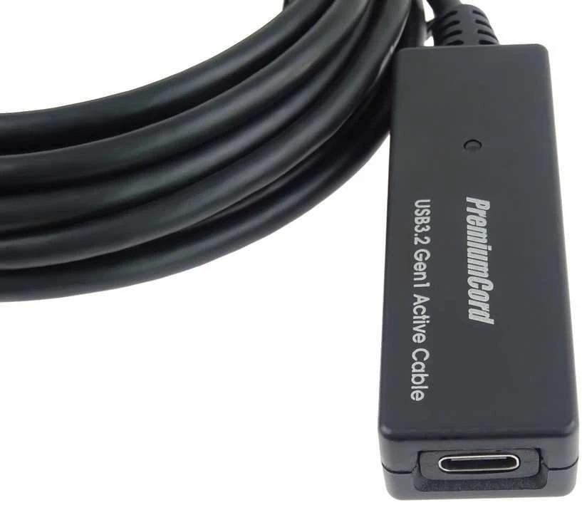 PREMIUMCORD USB-C kartotuvas ir ilgintuvas vyriškas-moteris, 5Gbps 10m